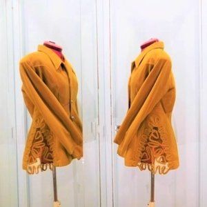 Mustard Yellow Blazer with Statement Cutouts